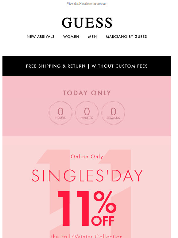 SINGLES DAY | 11% off today only