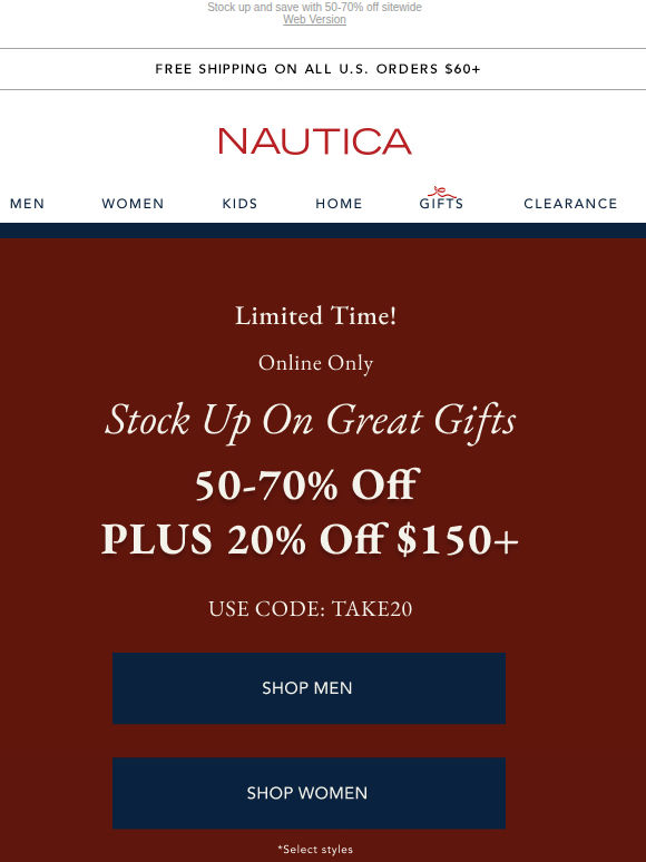 Extra 20% off $150+ (and gift deals from $12.99!)