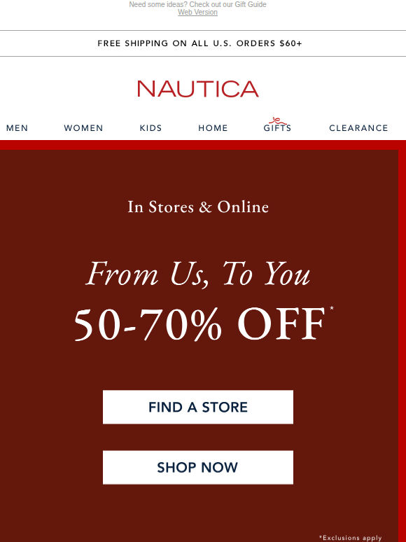 IN STORES: 50-70% off must-have gifts!