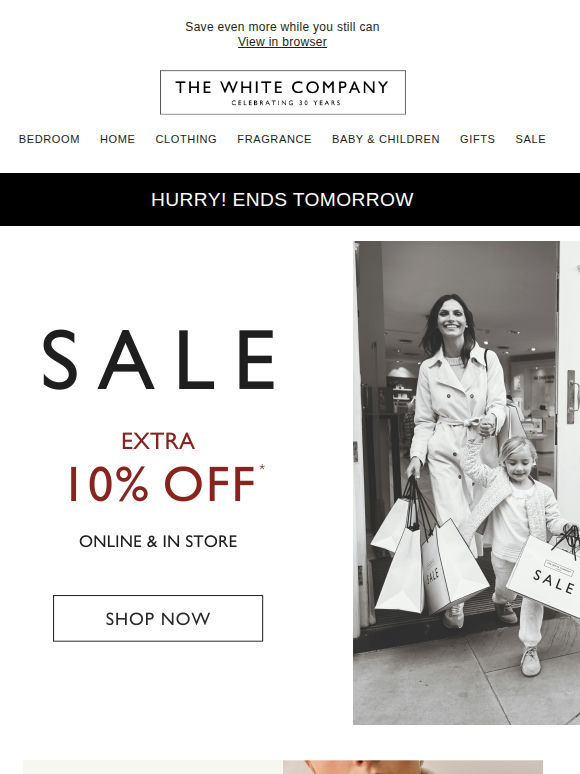 Extra 10% off sale ends tomorrow!