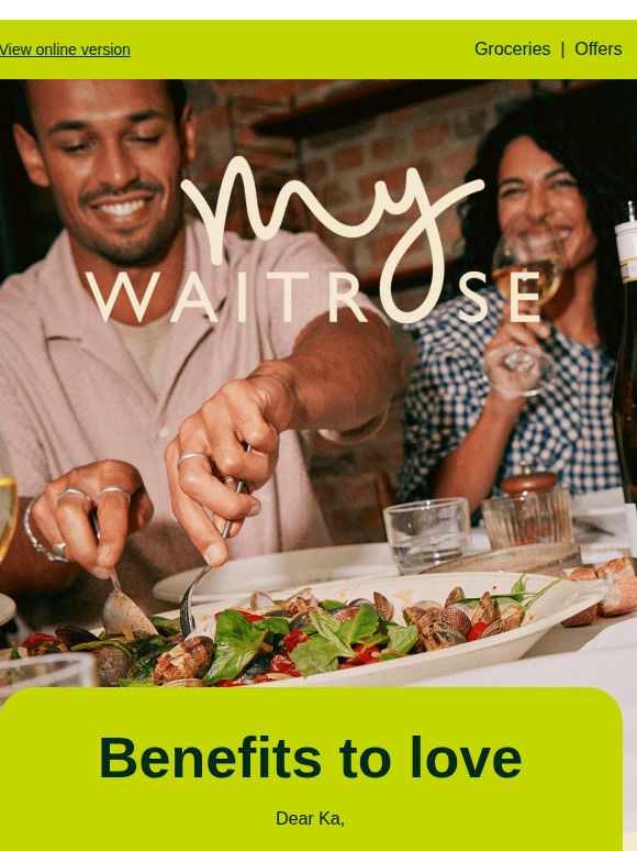 My Waitrose: it's our way of saying thank you