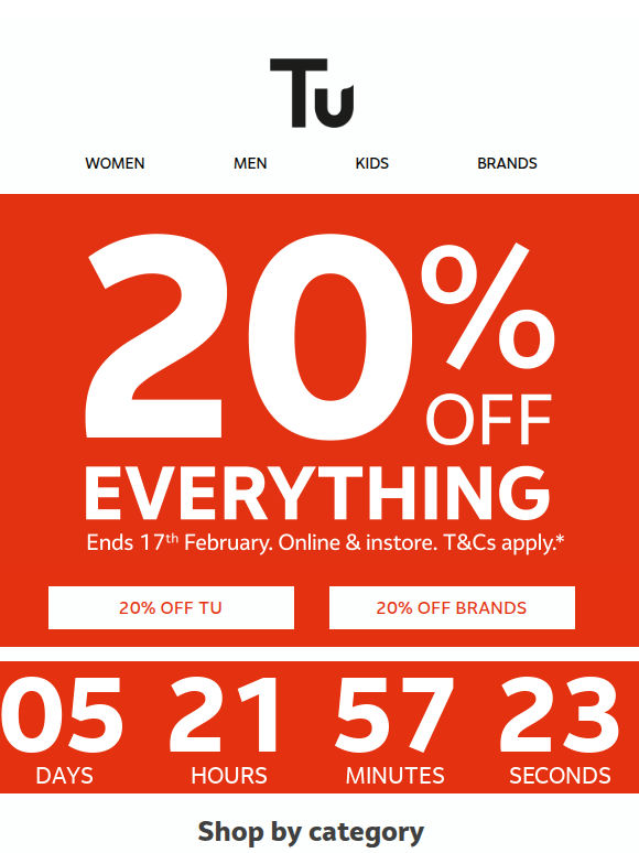 20% off everything now on