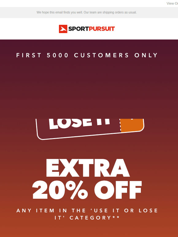 Extra 20% Off - If You're Quick Enough