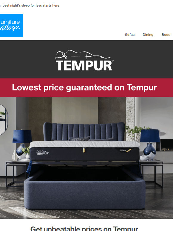 Lowest price guaranteed on Tempur ✅
