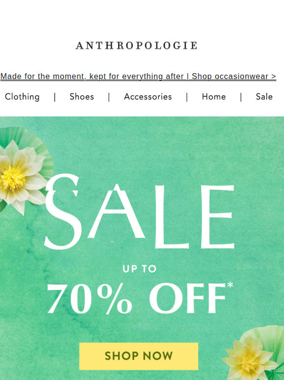 Up to 70% Off Sale is still going strong, btw