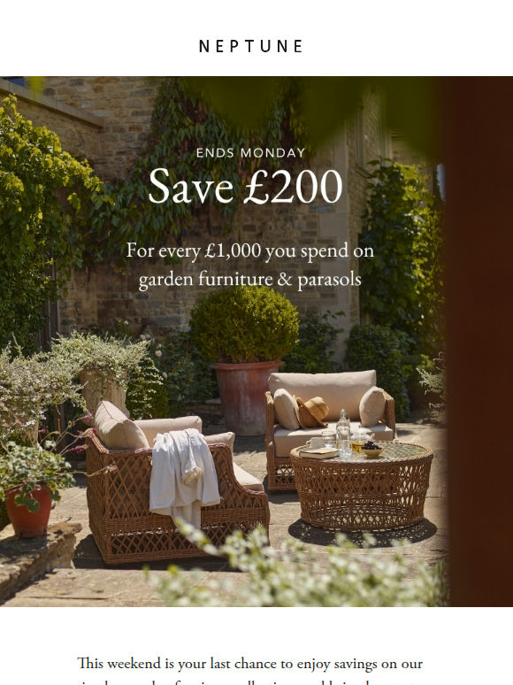 Final chance to save on garden furniture