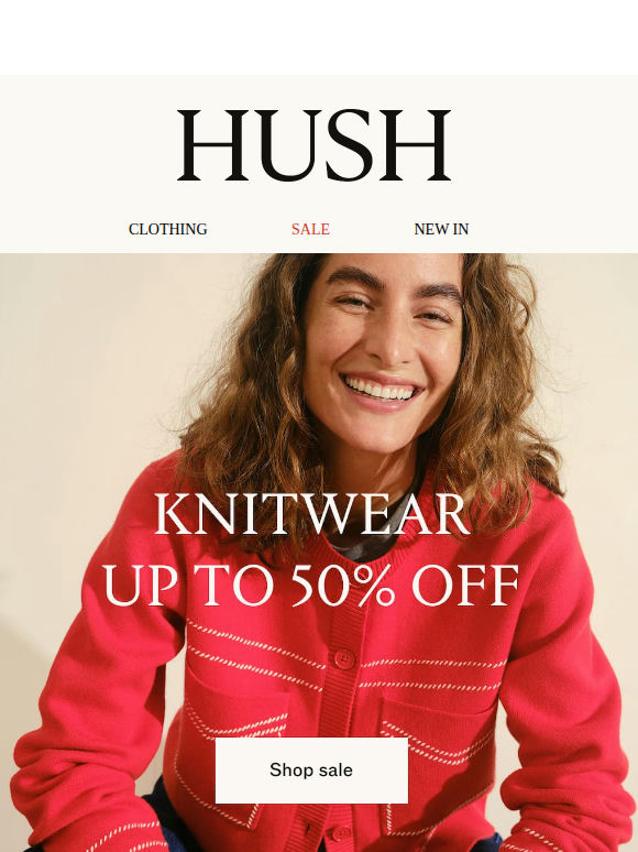 Up to 50% off knitwear now
