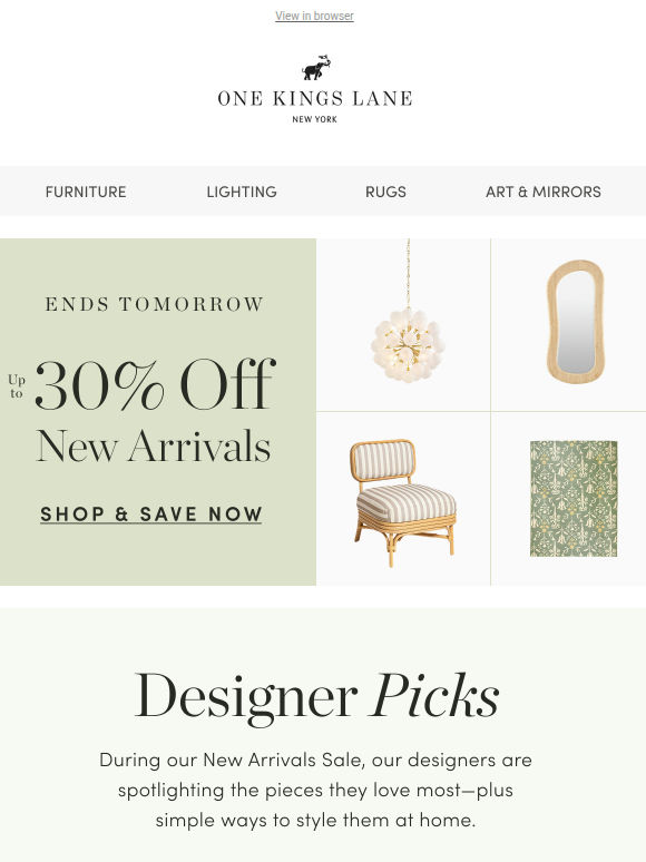 5 Designer-Picked Pieces — Up to 30% Off, One Day Left