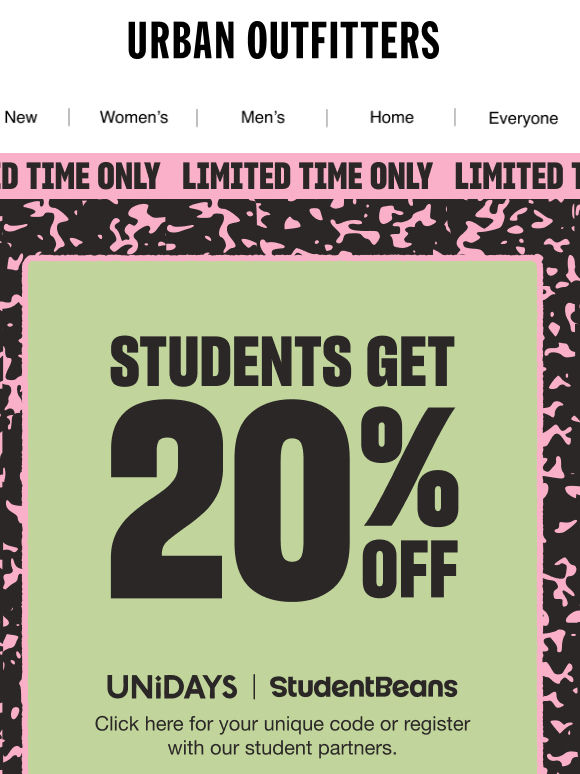 FINAL CALL: 20% OFF for students