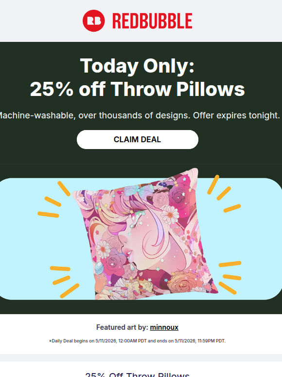 TODAY ONLY: 25% Off Throw Pillows 🤩