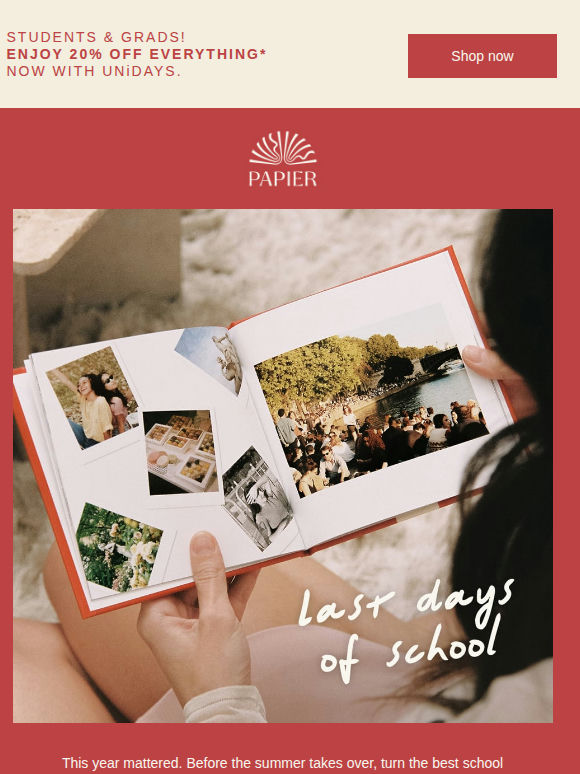 School's out. Keepsakes in.
