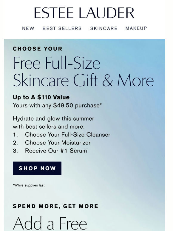Take Your Pick 💕 Free Full-Size Skincare Gift & More, with your purchase.