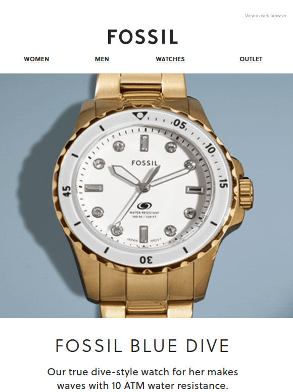 Making Waves: Fossil Blue Dive For Her