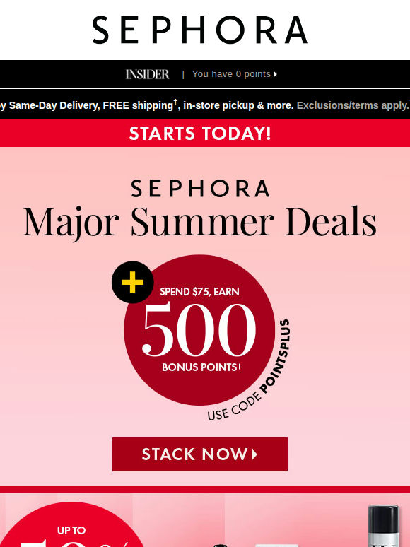 STARTS TODAY: up to 50% off select beauty 🎀