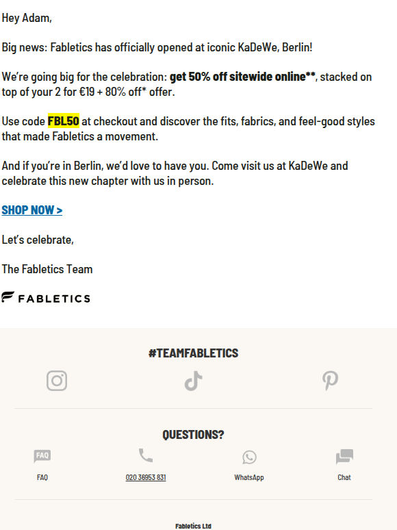 Big Fabletics News