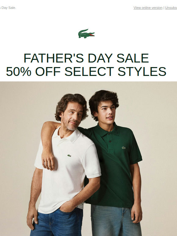 Launching Now. 50% Off Select Styles.