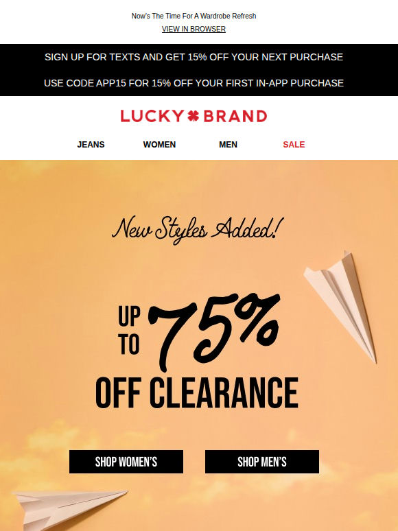 Shop Up To 75% Off Clearance Styles!