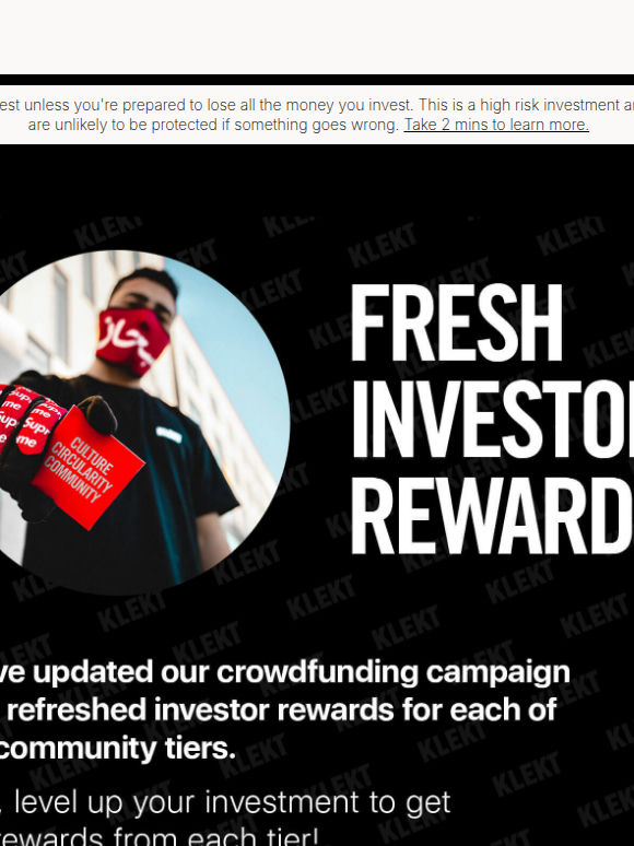 New KLEKT crowdfunding rewards just dropped
