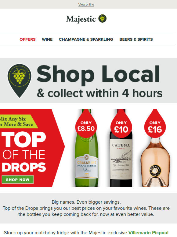 Don’t miss our Top of the Drops from £8.50!