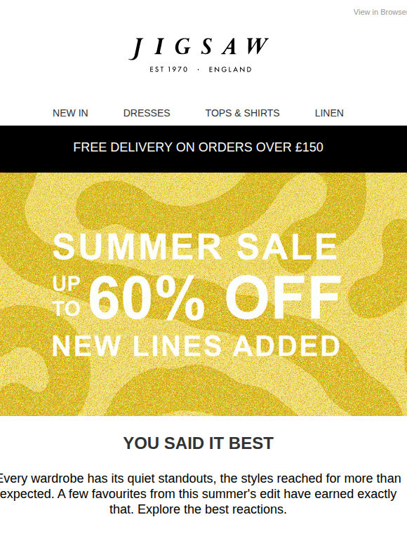 Sale: The Best Reactions