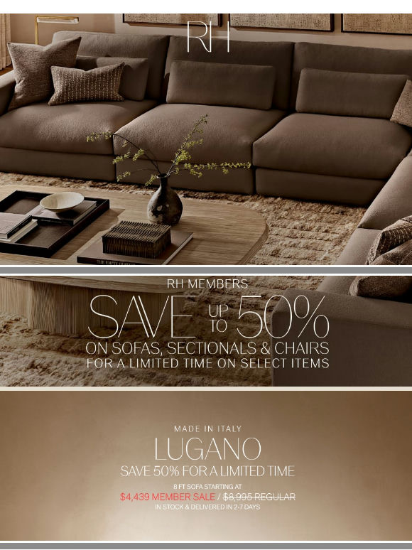 Save Up to 50% on Sofas, Sectionals & Chairs. Made in Italy.