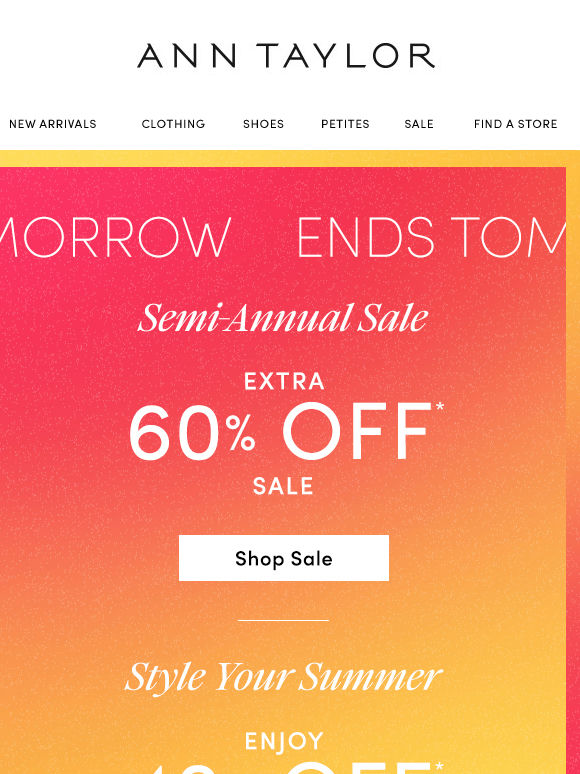 Extra 60% Off Sale + 40% Off Full-Price Styles + Extra $50 Off $200+