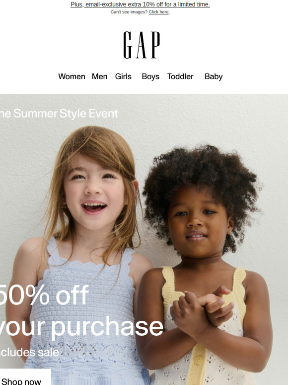 You’re being treated to 50% off your purchase*