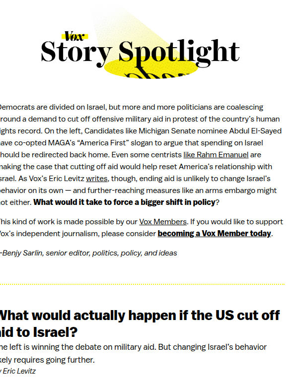 What if the US cut off aid to Israel?