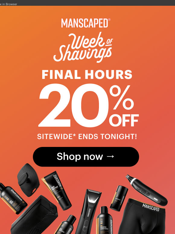 ⏰ LAST CALL for 20% OFF sitewide