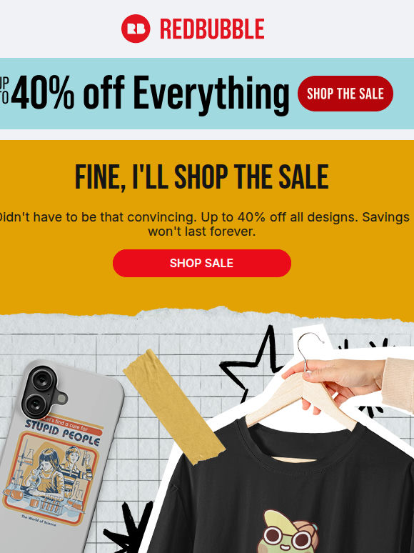 Up to 40% Off: School Tees, Posters, Stickers