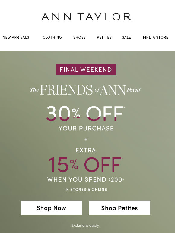 The Friends Of Ann Event Ends This Weekend