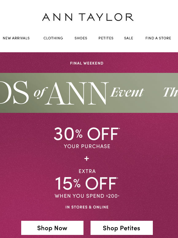Here’s 30% Off Your Entire Purchase