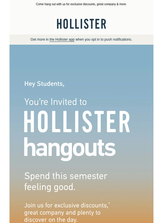Students, you’re invited…