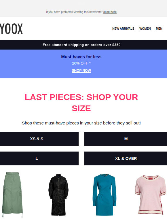 Last pieces: Shop your size
