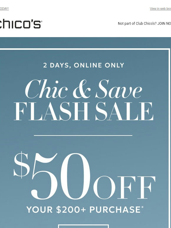 FLASH SALE: $50 Off combines with ALL offers