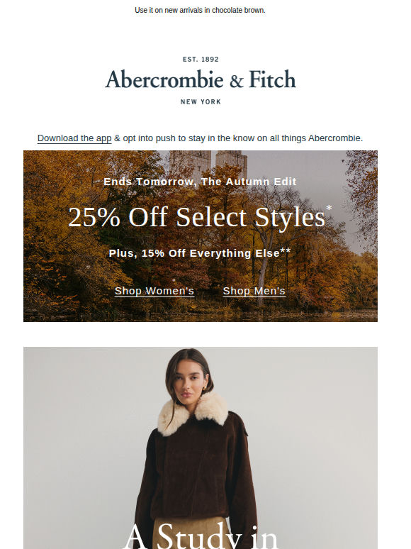 Ending Soon: 25% OFF select styles* plus, 15% OFF everything else**