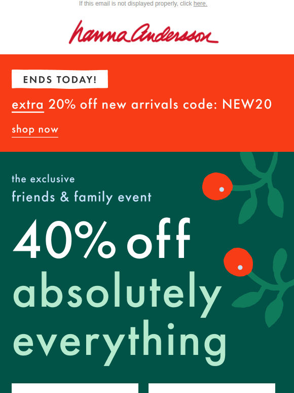 ENDS TODAY ⏰ Extra 20% Off New Arrivals