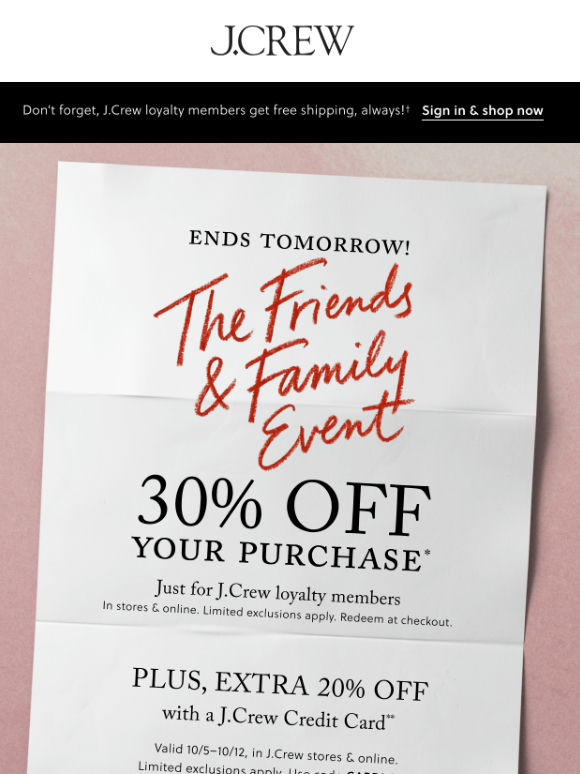 Hurry, 30% off your purchase ends tomorrow!