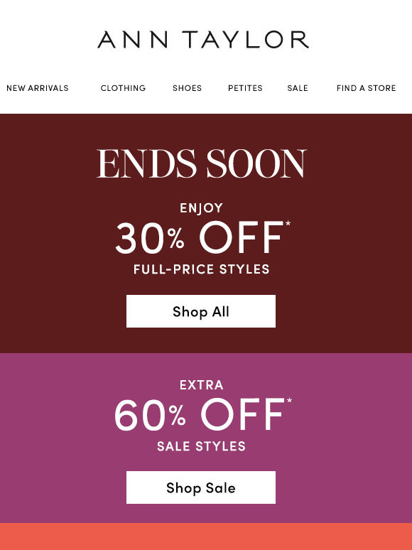 30% Off + Styles Starting At $25 Ends Tonight!