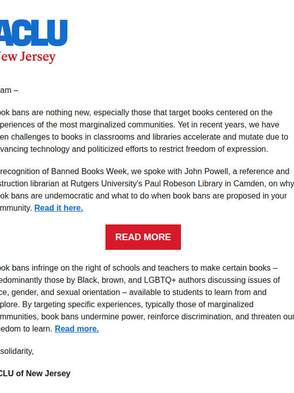Book bans are dangerous and undemocratic.