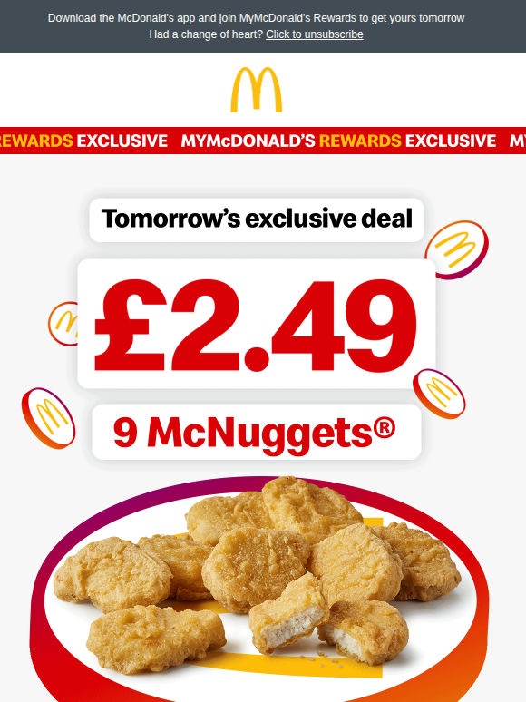 🚨 9 McNuggets® for £2.49 🚨