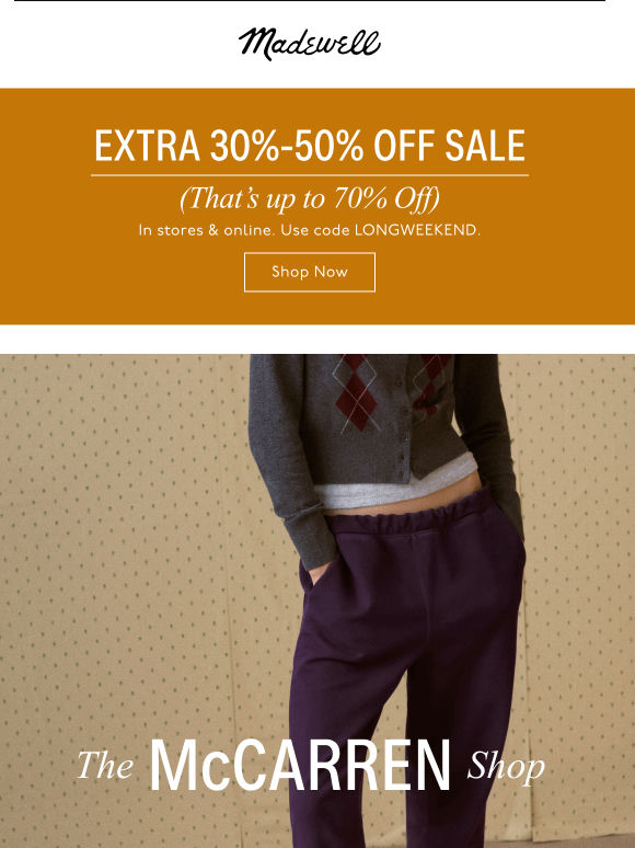 Cozy McCarren sweats to wear out (or in)