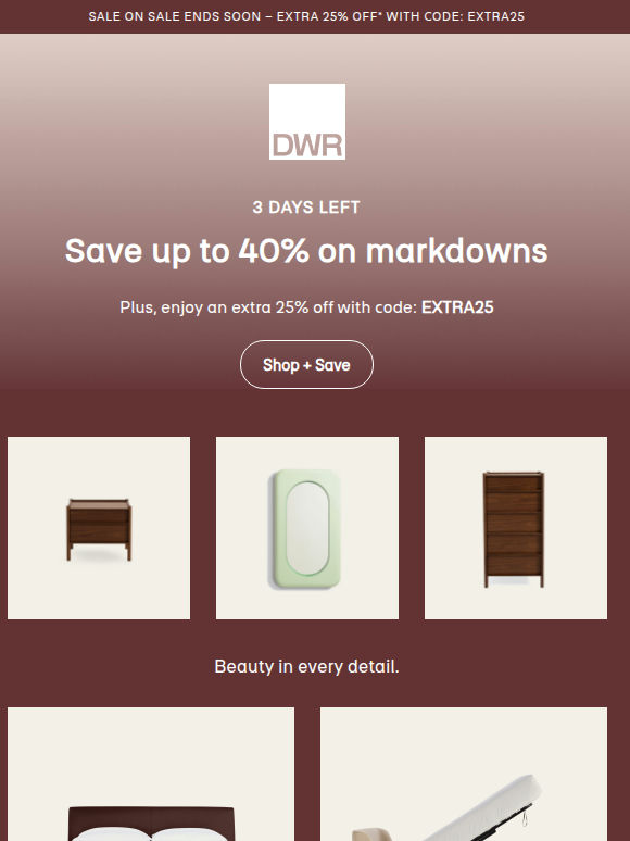 3 days left: Up to 40% off markdowns