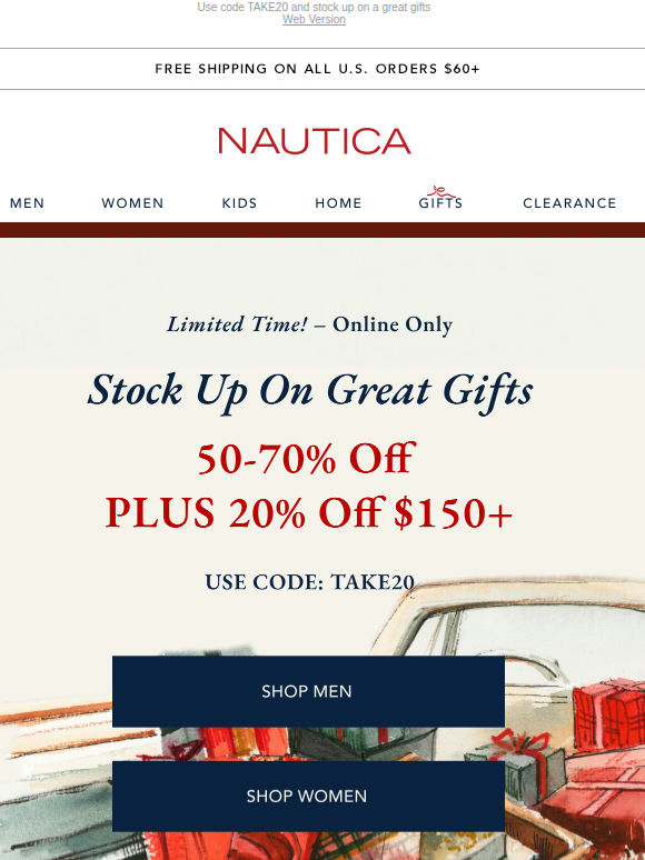 📣 Don't miss out! 50-70% PLUS extra 20% Off $150+