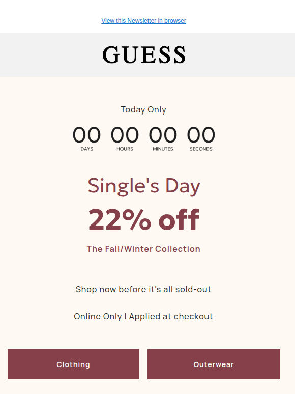 Single's Day 22% off