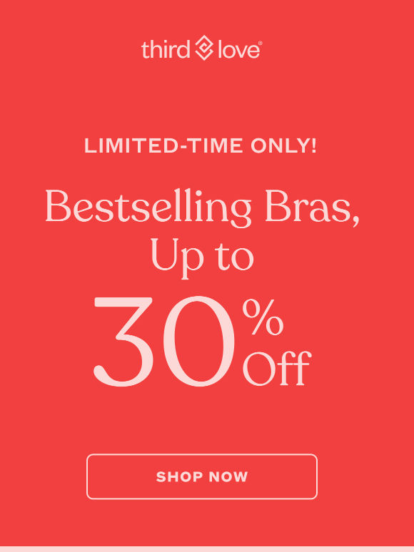 ✨ Our top bras—up to 30% off