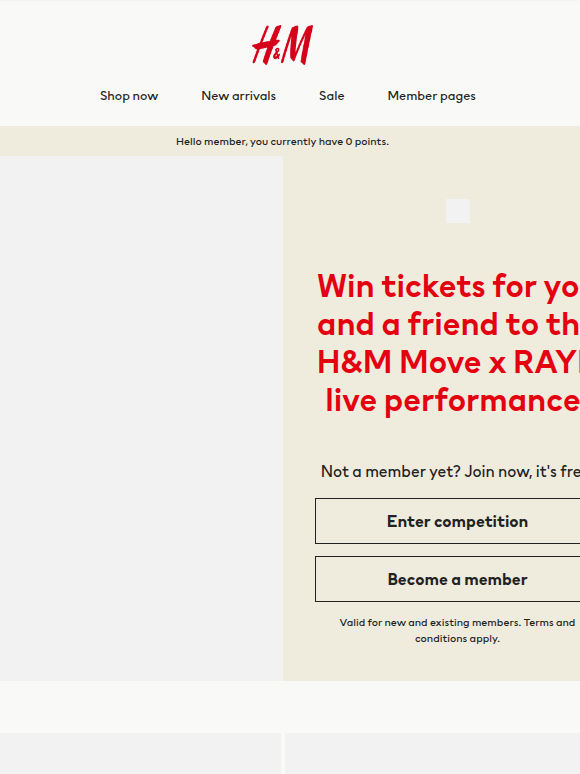 Win tickets to H&M Move x RAYE