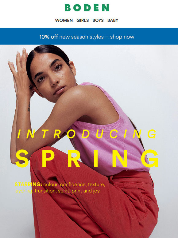 Spring newness, coming right up