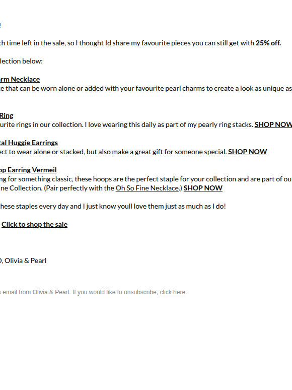 25% Off – A note from our founder, Olivia