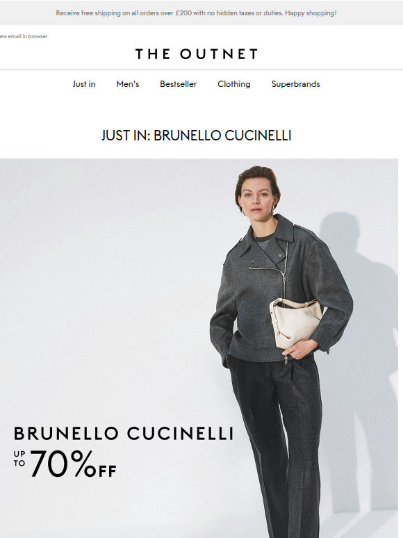 JUST IN: Brunello Cucinelli at up to 70% off